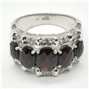 Image 4 : Silver Garnet Cz(7.05ct) Rhodium Plated Ring (~weight 7.05g), Suggested Retail Value $600