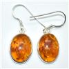 Image 1 : Silver Reconstitued Amber(3.05ct) Earrings (~weight 3.05g), Suggested Retail Value $200