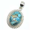 Image 3 : Silver Copper Muhave Turquoise (Reconstitued)(5.85ct) Pendant (~weight 5.85g), Suggested Retail Valu