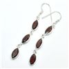 Image 3 : Silver Garnet(3.3ct) Earrings (~weight 3.3g), Suggested Retail Value $20