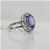Image 4 : 10K White Gold Natural Tanzanite(2.6ct) Diamond(0.45ct) Ring (~Size 7) (~weight 3.67g), Made in Cana