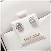 Image 4 : 10K White Gold Moissanite(1.65ct) Earrings (~weight 0.76g), Made in Canada, Appraised Retail $1165