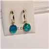 Image 1 : 14K Yellow Gold Paraiba Coloured Opal(3.25ct) Earrings (~weight 1.59g), Made in Canada, Appraised Re