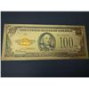 Image 1 : United Stated Gold Clad Foil 100 dollar bank note gold certificate