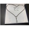 Image 1 : Ladies Braided 925 Silver necklace with 1.8 Carat Teardrop cut solitaire NEW in display case