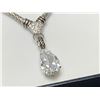 Image 2 : Ladies Braided 925 Silver necklace with 1.8 Carat Teardrop cut solitaire NEW in display case