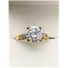 Image 3 : Brilliant Cut 1.0 Carat Solitaire with side bezel stoned Ladies 14K GP Engagement ring NEW in Displa