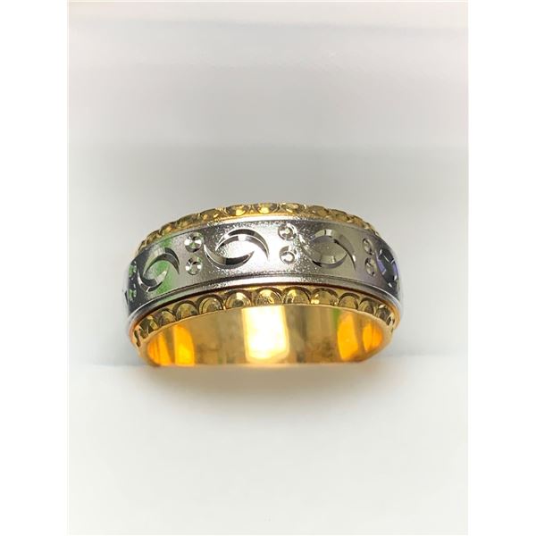 Ladies Sterling Silver Celtic Spin Ring with 14K GP base NEW in display box