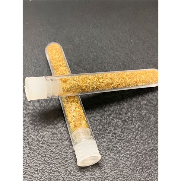 Lot of 2 Large Vials of Golden Flaking Material