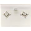Image 1 : Ladies Princess Cut Solitaire Stud earring Set NEW in display box 14K G.P.
