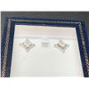 Image 3 : Ladies Princess Cut Solitaire Stud earring Set NEW in display box 14K G.P.