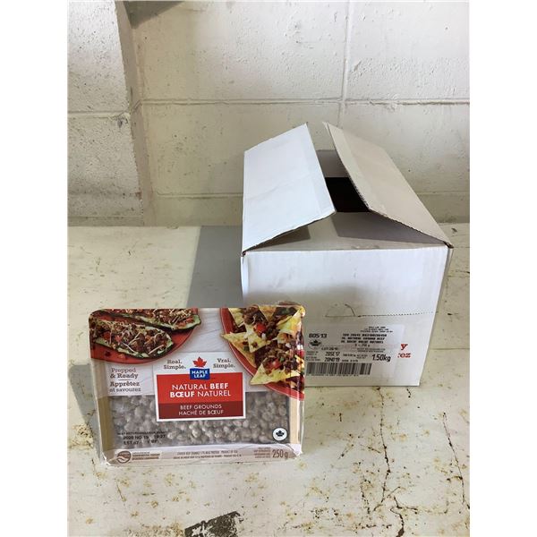 Case of Frozen Maple Leaf Natural Beef Grounds (6 x 250g)