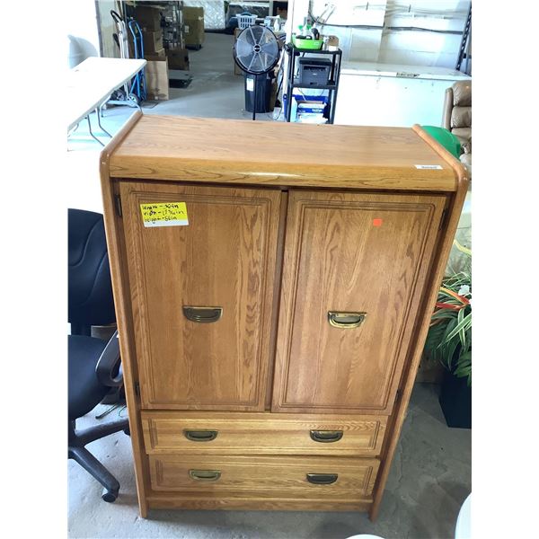 Wooden 2-Door 2-Drawer Wardrobe (36in L x 13 3/4in W x 56in H)