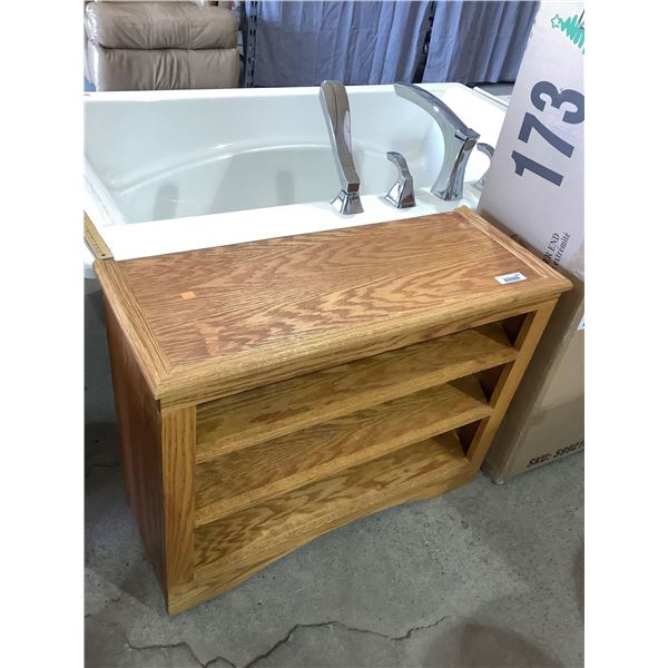 Wooden 3-Tier Shelving Unit (33in L x 13in W x 25in H)