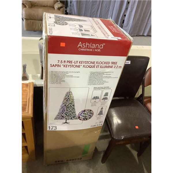 Ashland 7.5ft Pre-Lit Keystone Flocked Tree