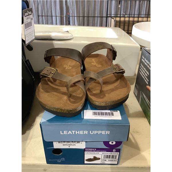 Mountain Sole Womens Size 8 Leather Toe Loop Sandals