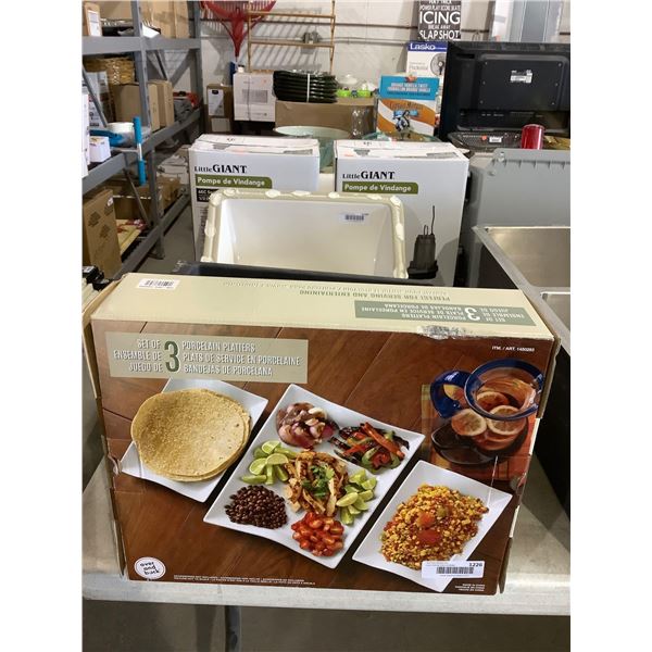 Amelia Over And Back Set of 3 Porcelain Platters