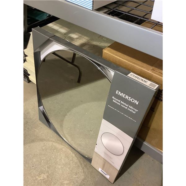 Emerson Round Metal Mirror - Chrome (24in x 24in)