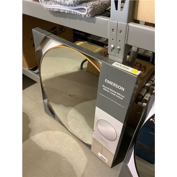 Emerson Round Metal Mirror - Golden (24in x 24in)