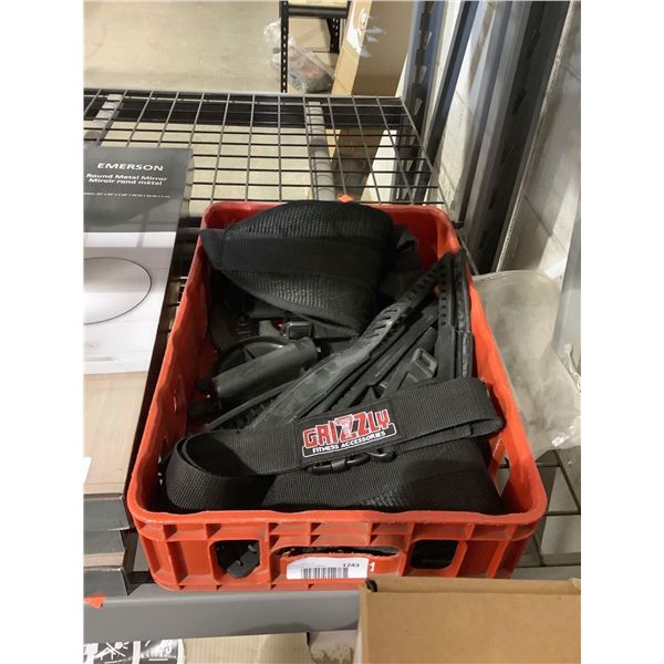 Crate of Grizzly Fitness Accessories