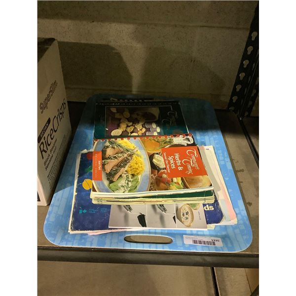 Lot of Assorted Cook Books w/ Tray