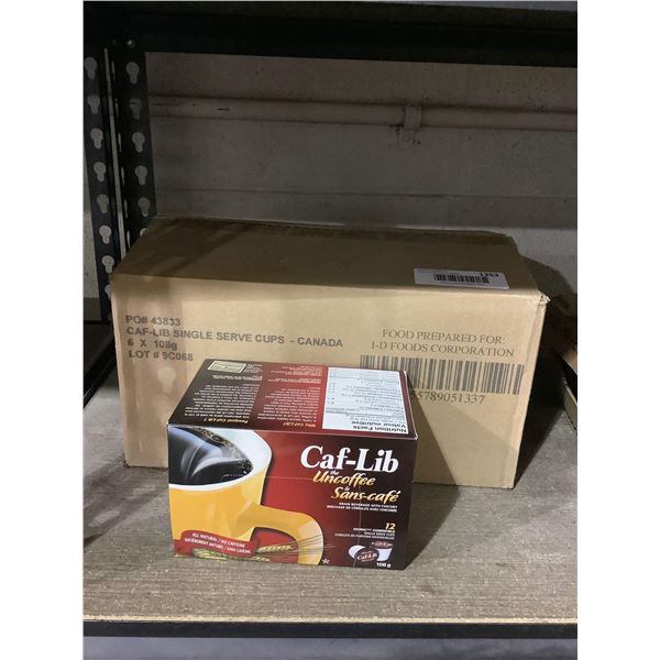 Case of Caf-Lib Uncoffee Grain Beverage with Chicory K-Cups (6 x 108g)