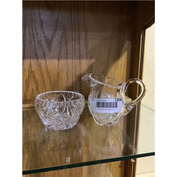 Pinwheel Crystal Cream and Sugar Service Set