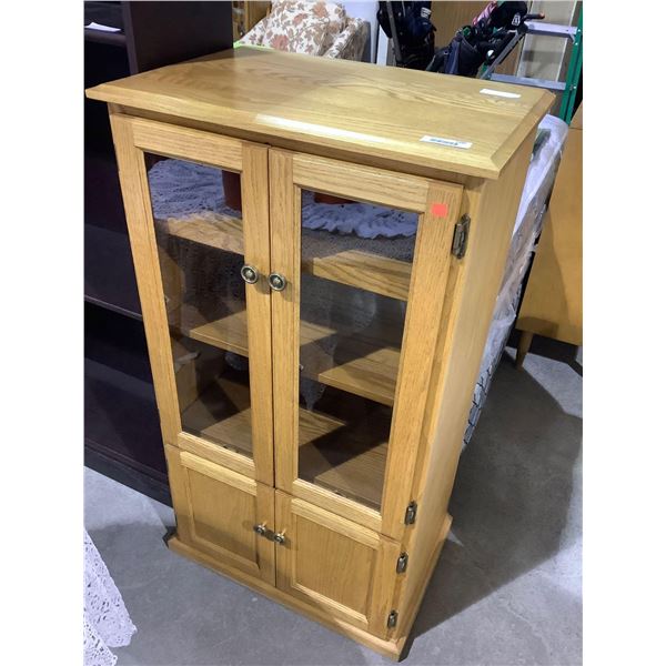 Wooden 4-Door Glass Front Cabinet (17 1/2in x 26 1/2in x 48in)