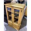 Image 1 : Wooden 4-Door Glass Front Cabinet (17 1/2in x 26 1/2in x 48in)