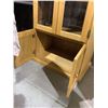 Image 2 : Wooden 4-Door Glass Front Cabinet (17 1/2in x 26 1/2in x 48in)