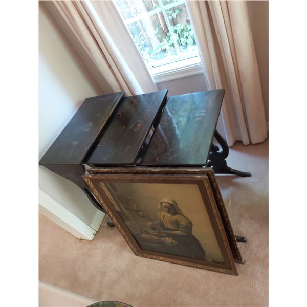 Chinese nesting tables & prints B
