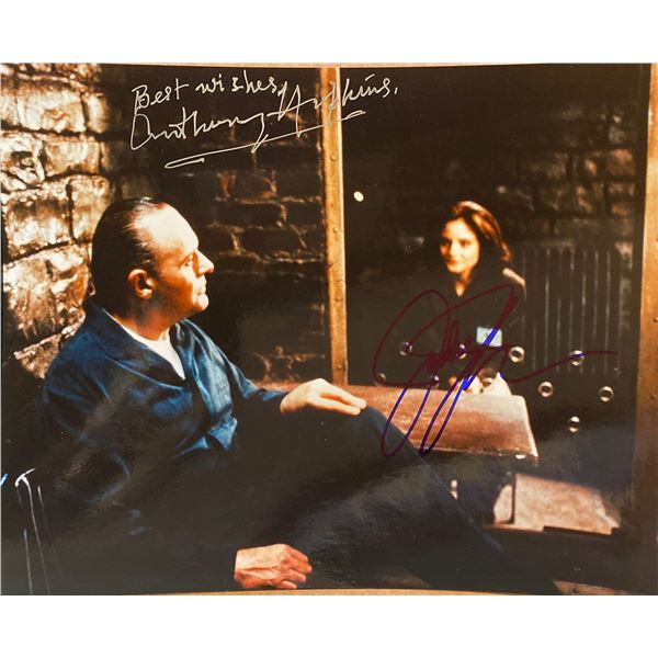 The Silence of the Lambs Jodie Foster and Anthony Hopkins signed movie photo