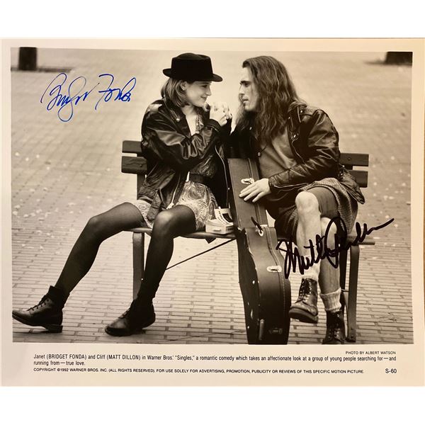 Singles Bridget Fonda and Matt Dillon signed movie photo