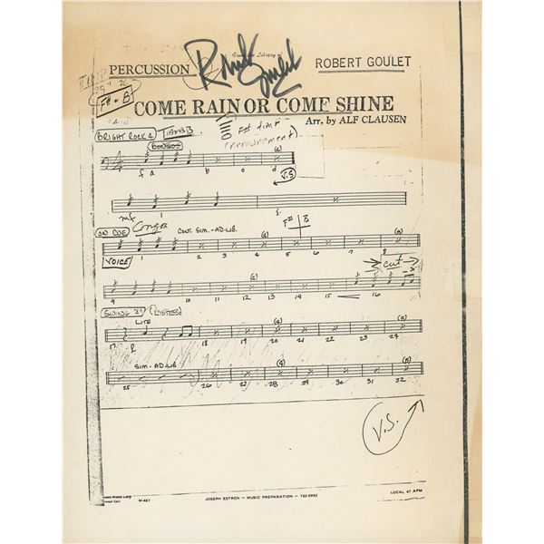 Robert Goulet signed music