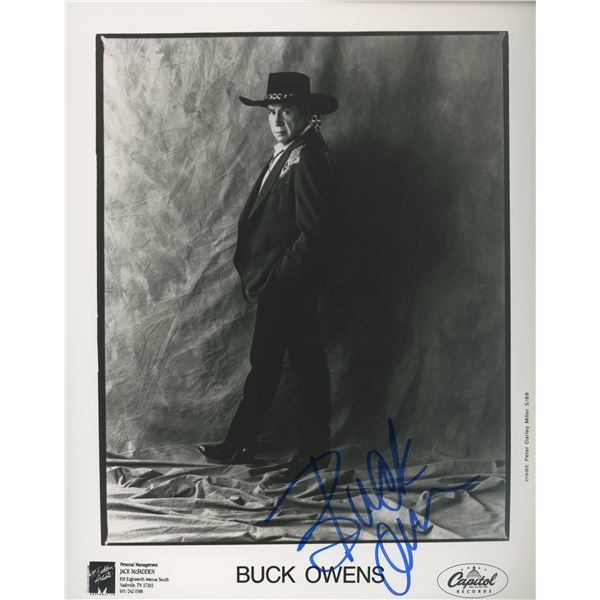 Buck Owens signed Capitol Records promo photo