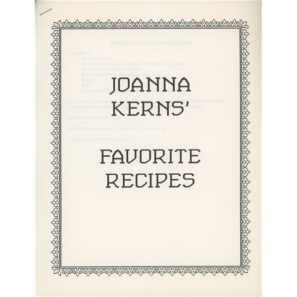 Joanna Kerns signed photo and recipe book