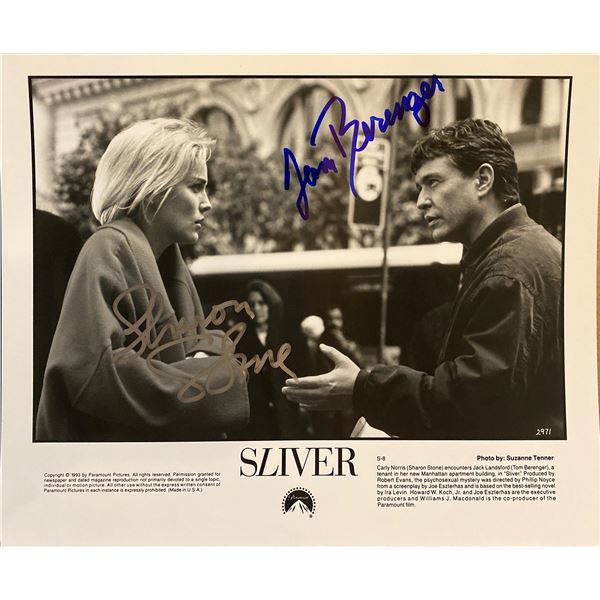 Sliver Tom Berenger and Sharon Stone signed movie photo