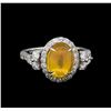 Image 2 : 14KT White Gold 2.59 ctw Opal and Diamond Ring
