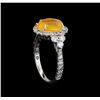 Image 4 : 14KT White Gold 2.59 ctw Opal and Diamond Ring