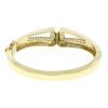 Image 4 : Estate 14K Solid Two Tone Gold Hinged Open Bangle Bracelet with Pave Diamonds