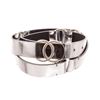 Image 1 : Chanel Silver Caviar Leather CC Belt