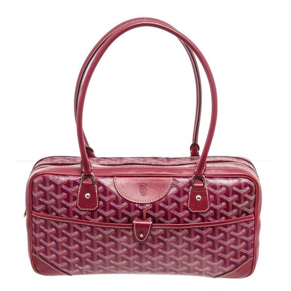 Goyard Burgundy Leather Print St. Martin Shoulder Bag