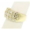 Image 4 : 14kt Yellow Gold 1.48 ctw Bar Set Round Diamond Wide Band Ring