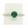 Image 1 : Platinum Etched Petite QUALITY .51 ctw Emerald Solitaire Ring Engagement