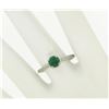 Image 9 : Platinum Etched Petite QUALITY .51 ctw Emerald Solitaire Ring Engagement