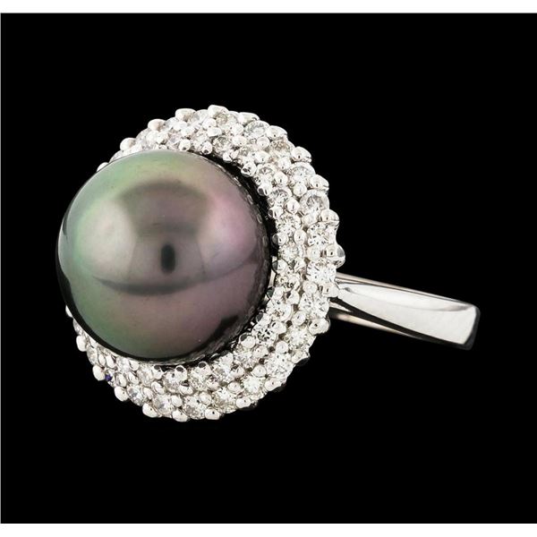 Pearl and Diamond Ring - 14KT White Gold