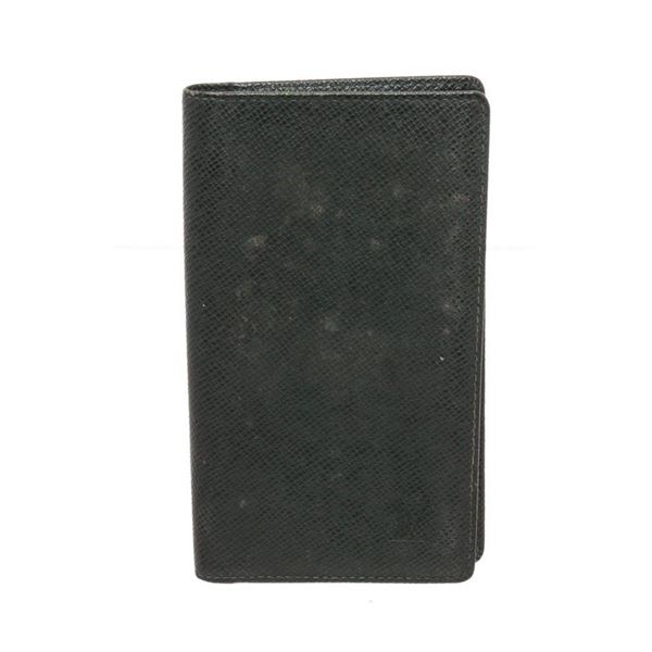 Louis Vuitton Black Taiga Leather Agenda Cover Wallet