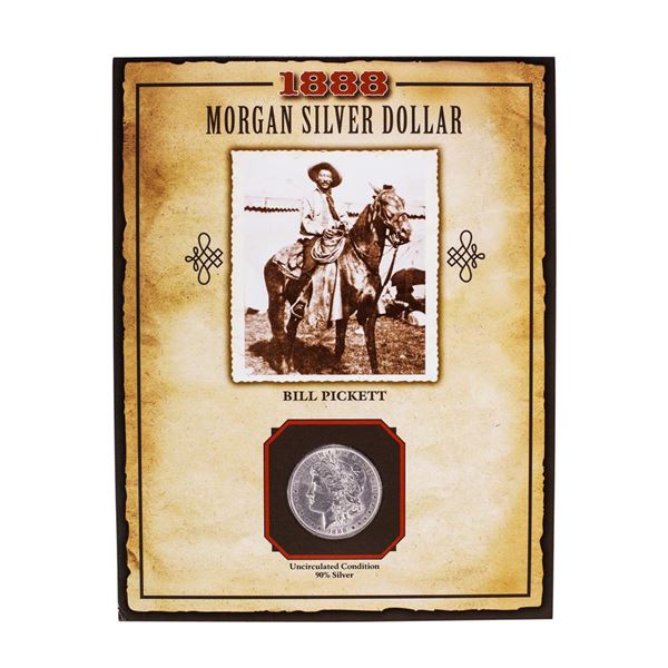 1888 $1 Morgan Silver Dollar Coin Bill Pickett Legends of the Wild West