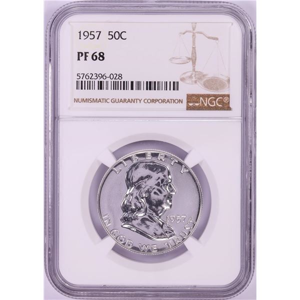 1957 Proof Franklin Half Dollar Coin NGC PF68