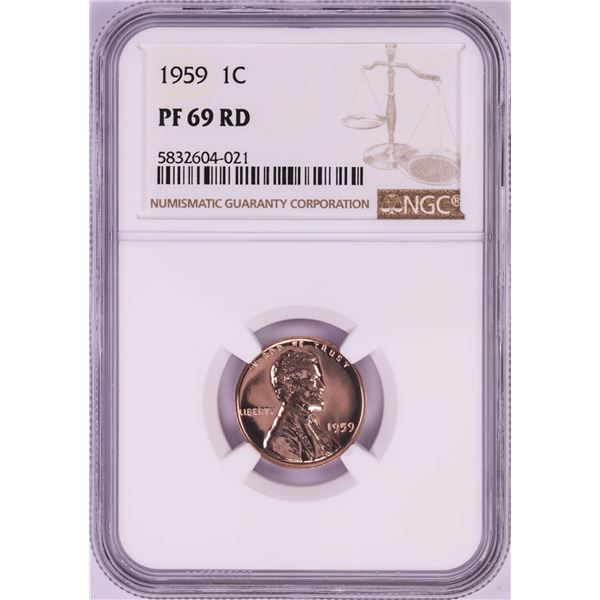 1959 Proof Lincoln Memorial Cent Coin NGC PF69RD